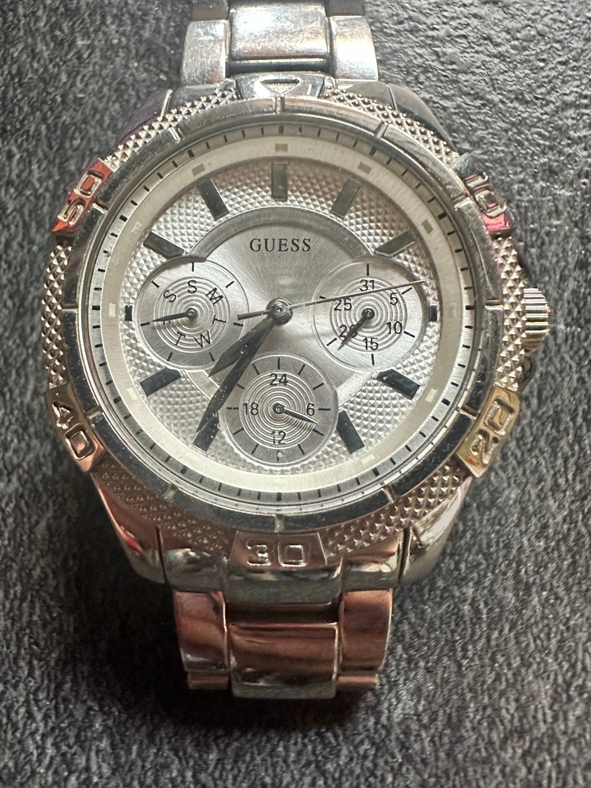 Guess Horloge W0235L1 met zwart Guess tasje, Gebruikt, Staal, Guess, Polshorloge