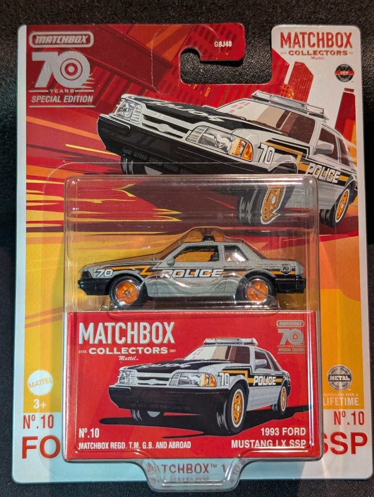 Matchbox Ford Mustang LX SSP Police Collectors 70 years, Ophalen of Verzenden, Nieuw, Auto