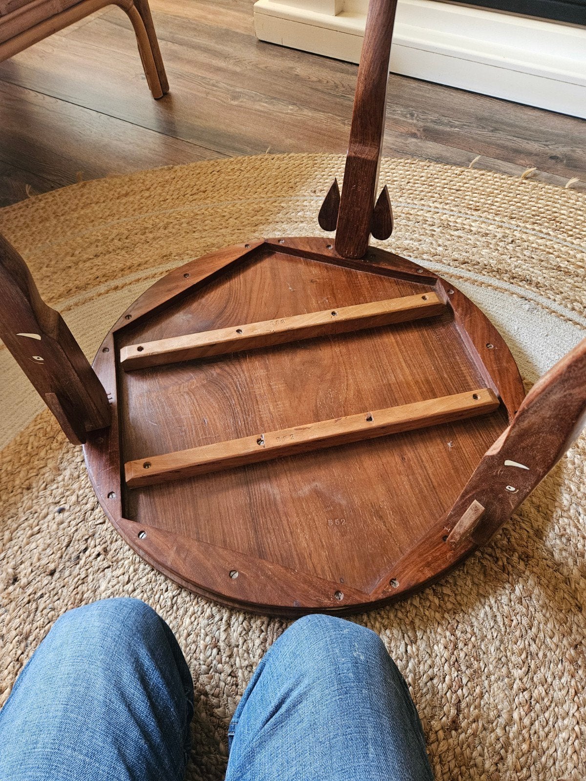 Prachtige Indiase Bijzettafel met Pauwen Inlegwerk, Ophalen of Verzenden