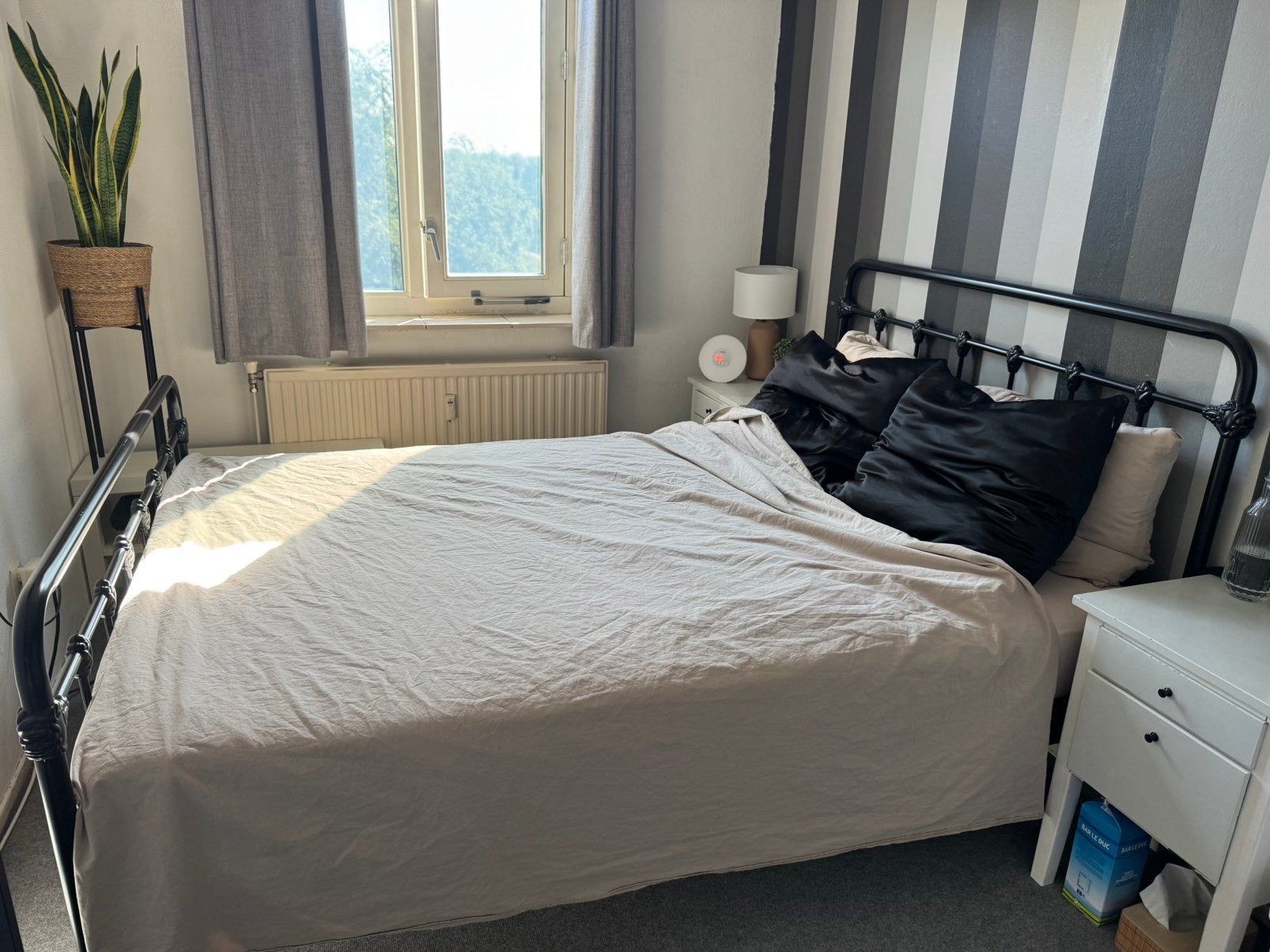 Twee persoons bed, Ophalen, Zwart, Tweepersoons, 140 cm