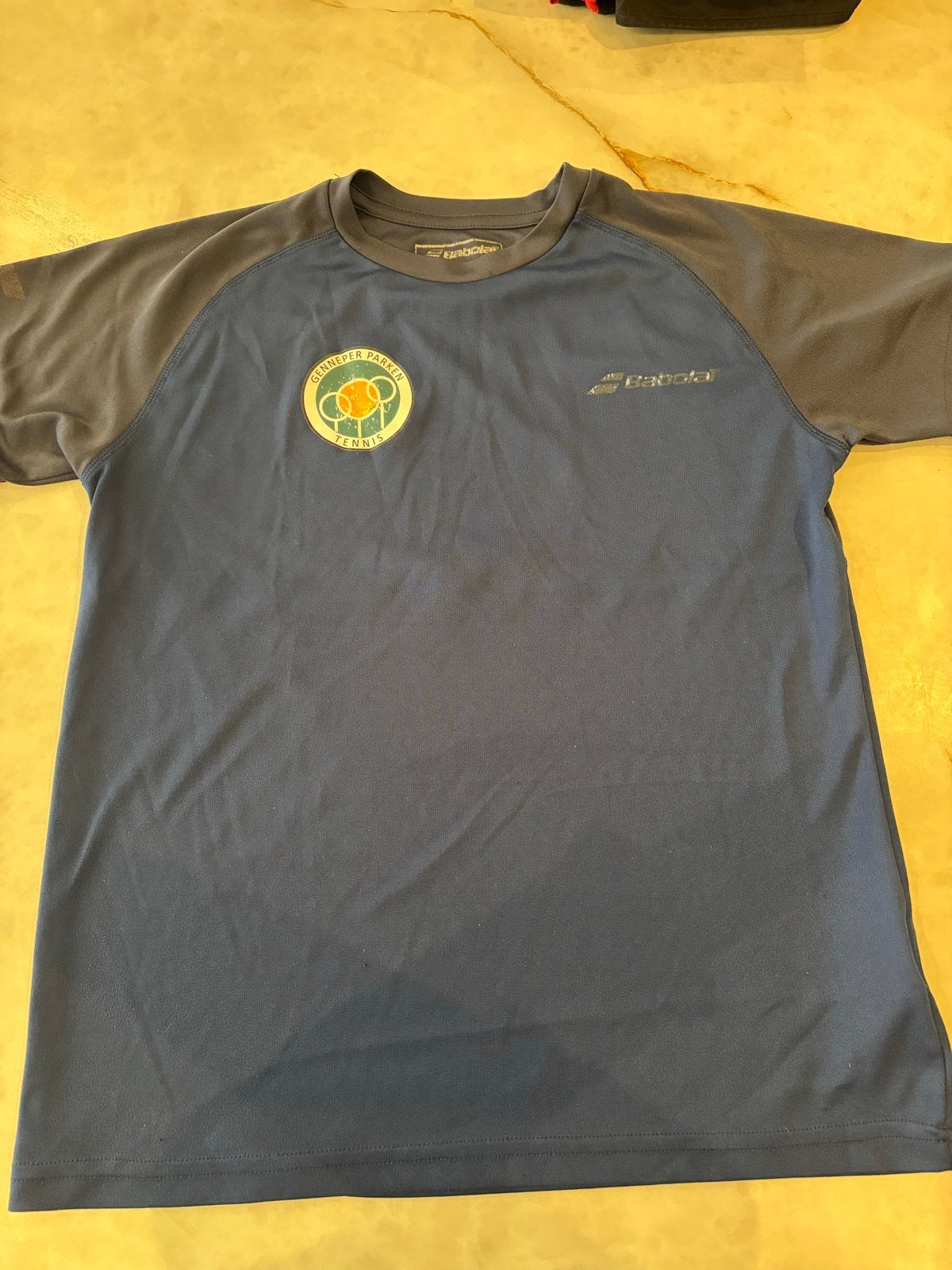 Maat 10-12 Tennis shirt Genneper Parken - Gratis af te halen, Ophalen of Verzenden, Gedragen, Blauw, Racketsport