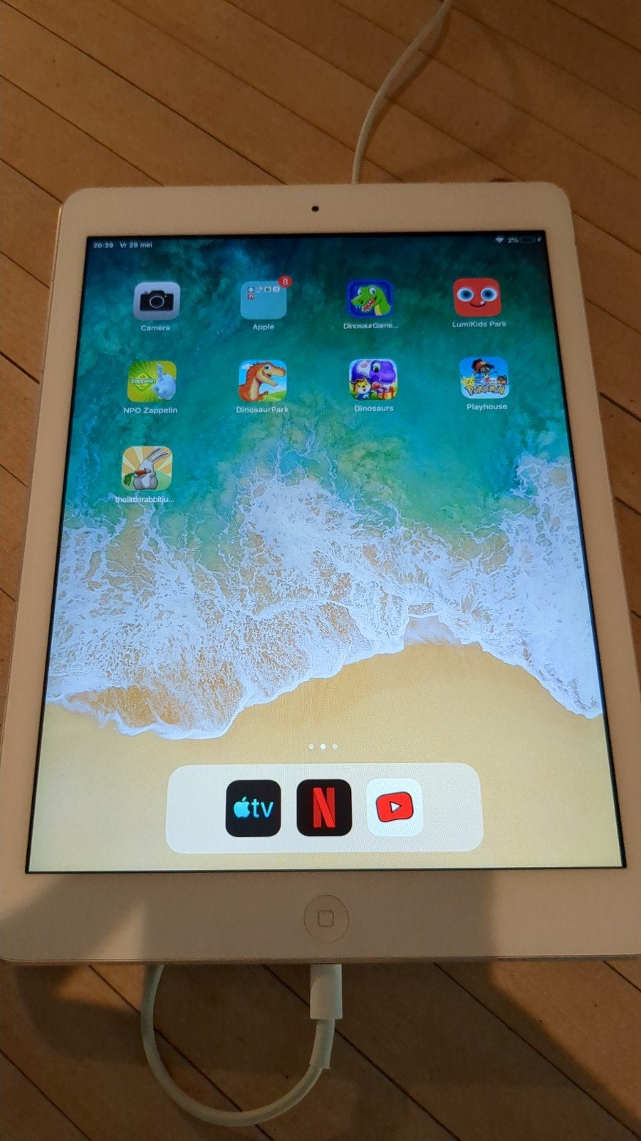 Apple iPad Air A1474 - Wit/Zilver - 32 GB, Computers en Software, Apple iPads, 10 inch, Gebruikt, 32 GB, Wit
