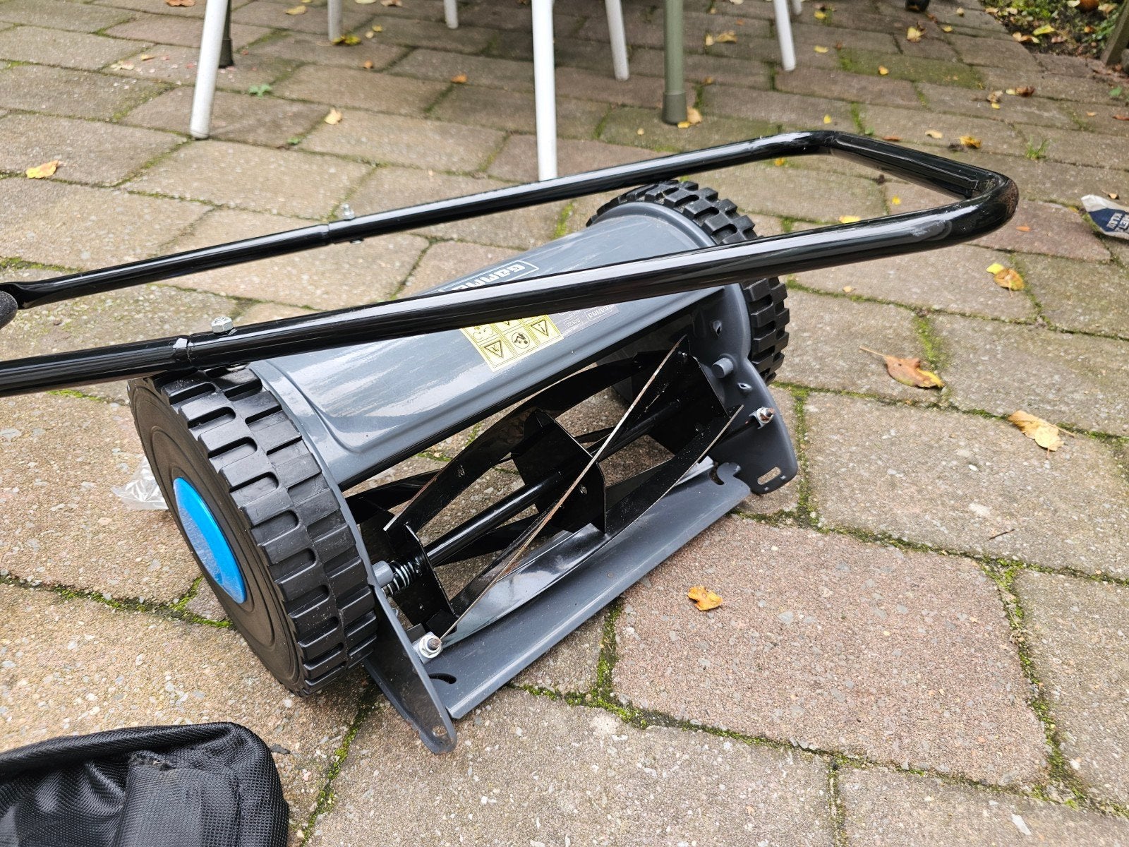 Gamma handgrasmaaier met opvangzak, Tuin en Terras, Gebruikt, Handgrasmaaier, Ophalen of Verzenden, Opvangzak