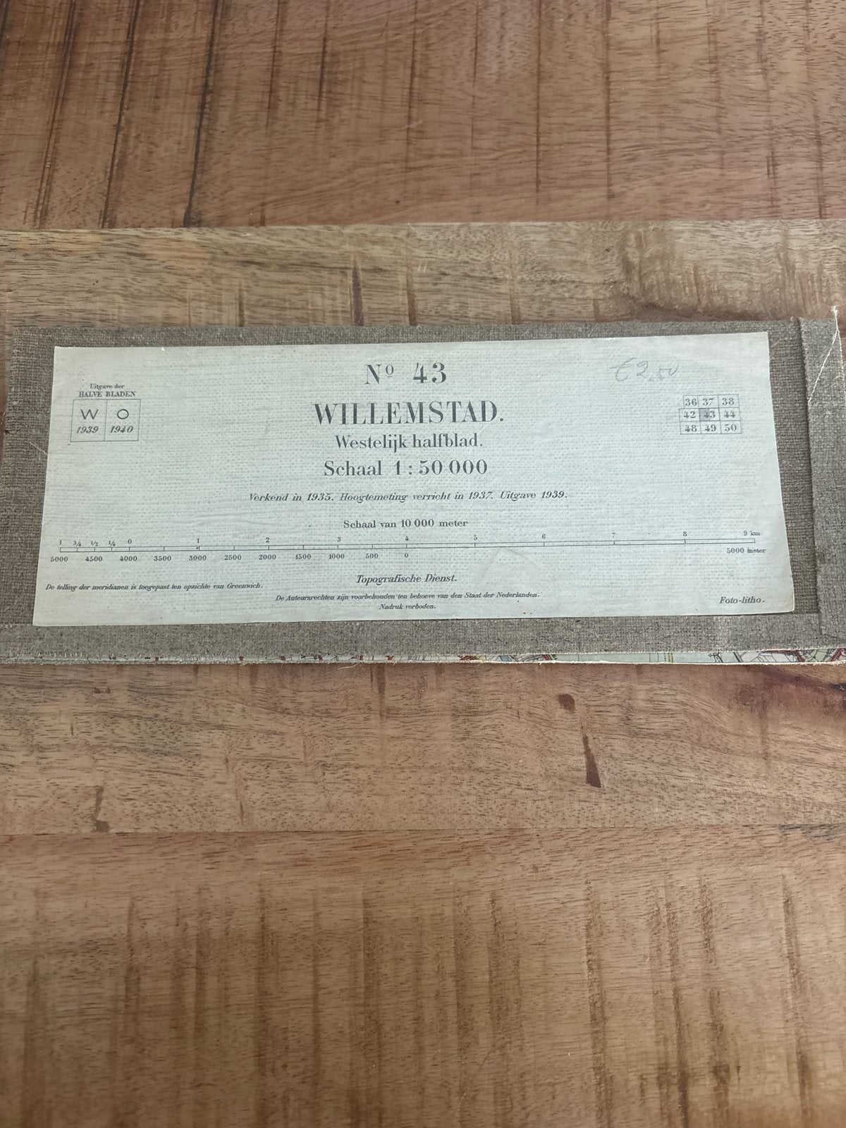 Topografische kaart Willemstad 1939-1940, Gelezen, Ophalen of Verzenden, Landkaart, 1800 tot 2000