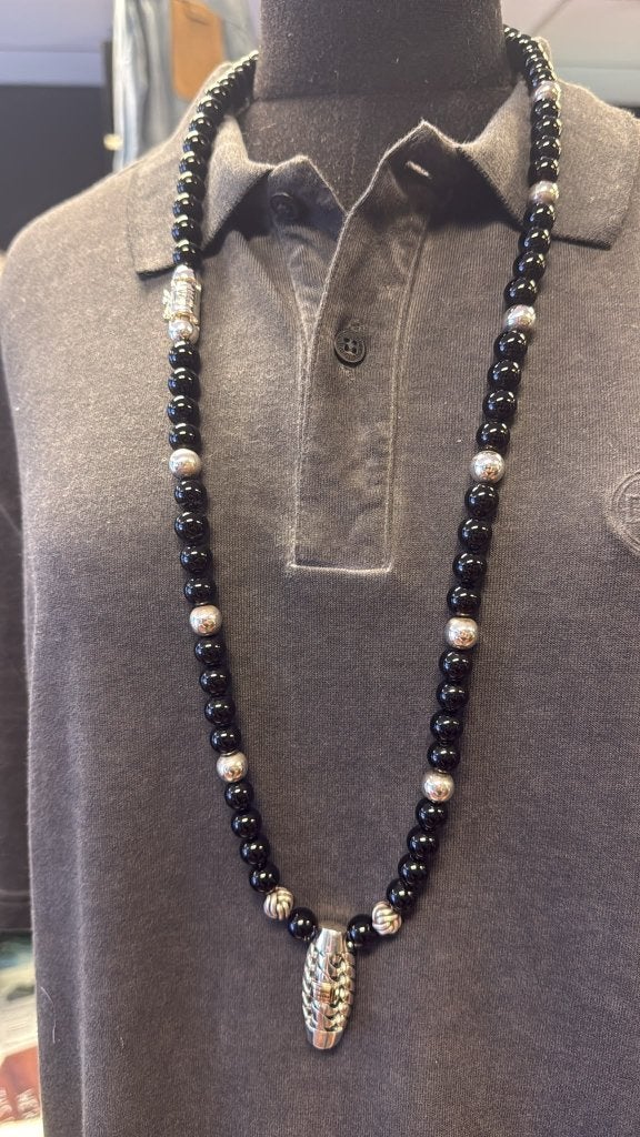 BUDDHA TO BUDDHA KETTING 188 SPIRIT BEAD ONYX ZWART € 749,00, Ophalen of Verzenden, Nieuw, Zwart, Zilver