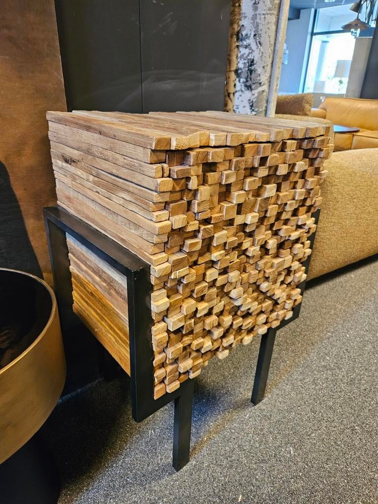 Ladenkast oud teak oud hout latjes, Ophalen of Verzenden, 25 tot 50 cm, 50 tot 100 cm, Minder dan 100 cm