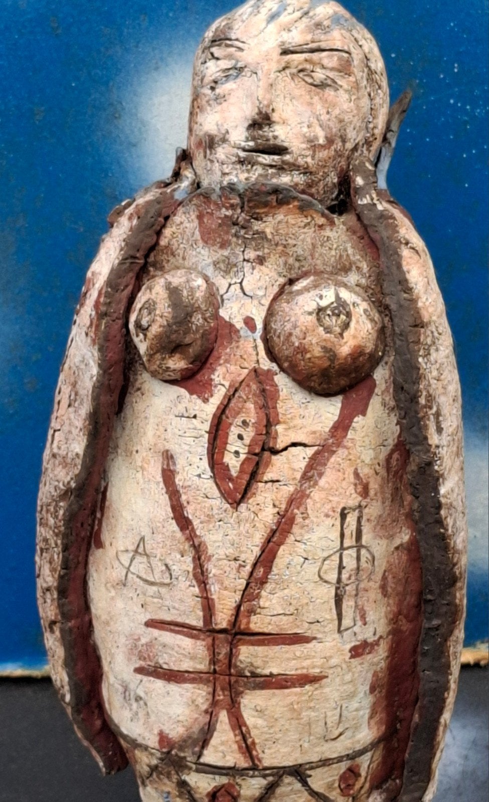 Geabstraheerde terra-cotta sculptuur. RARE. Oud. 18 cm., Ophalen, Gebruikt, Fantasy
