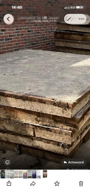 gebruikte betonplaten 200x200x14. Totaal 38 stuks, Tuin en Terras, Verzenden, Gebruikt, Beton, Overige typen