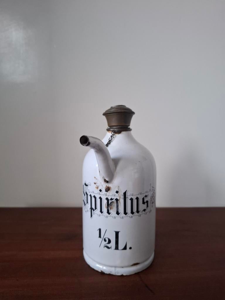 Emaille spiritus kan 1/2 liter antiek, Antiek en Kunst, Antiek | Emaille, Ophalen of Verzenden