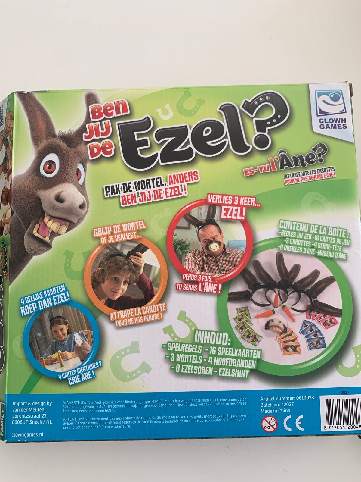 Ben jij de Ezel? - Leuk familiespel, Drie of vier spelers, Ophalen of Verzenden, Zo goed als nieuw