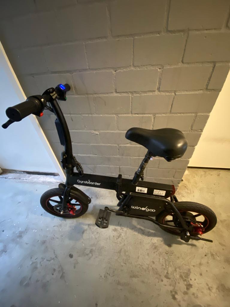 Opvouwbare elektrische fiets - Gyroboarder WinGoo, Gebruikt, Minder dan 47 cm, 30 tot 50 km per accu, Ophalen
