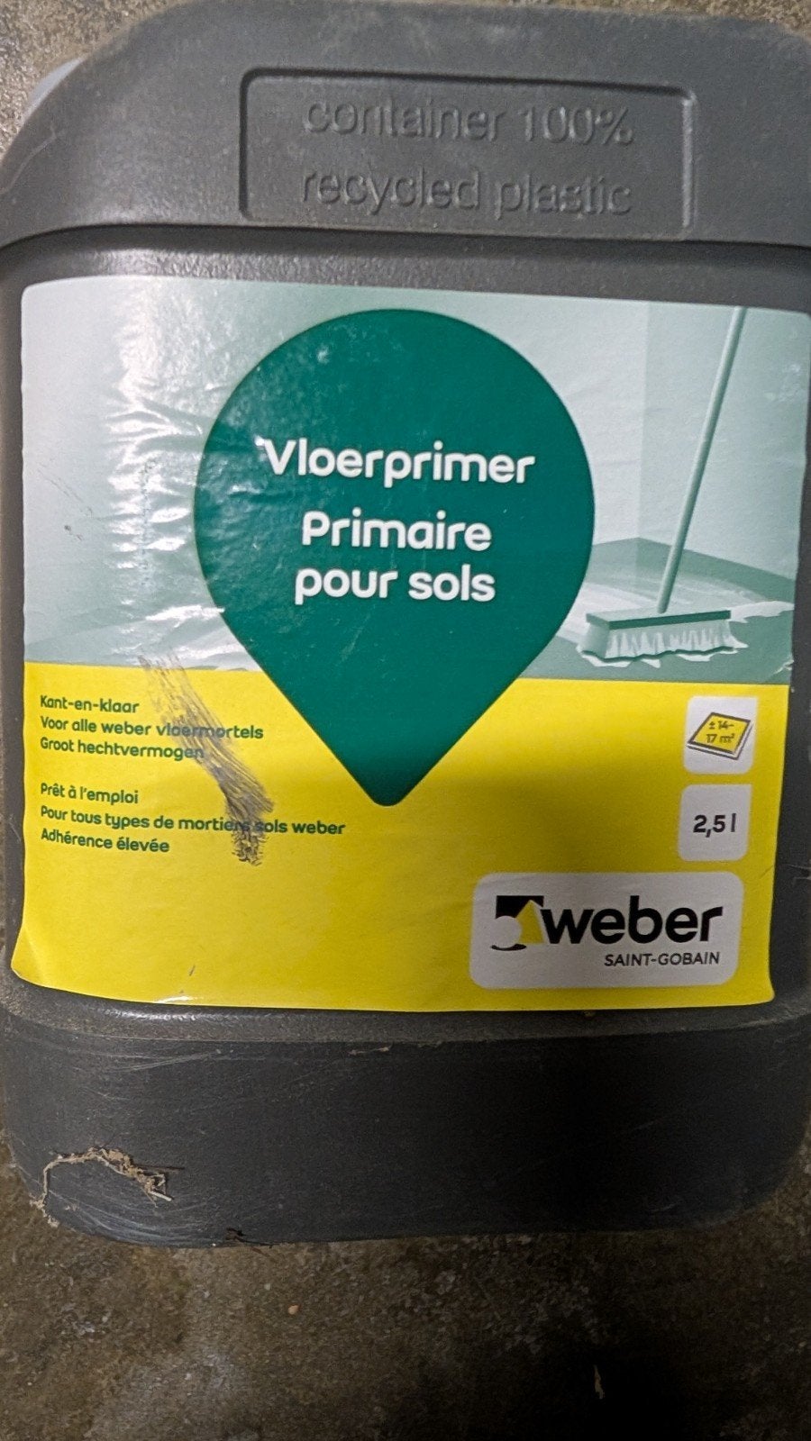 Weber Vloerprimer 2.5L - Kant-en-klaar, Minder dan 5 liter, Ophalen of Verzenden, Nieuw, Grijs