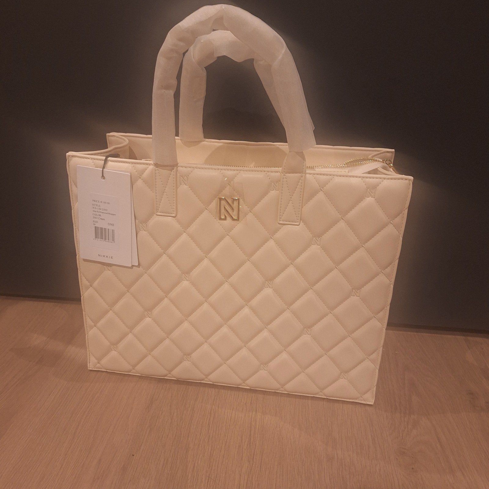 Nikkie Mayda Diamond Shopper - Nieuw met kaartjes, Ophalen of Verzenden, Nieuw, Beige, Shopper