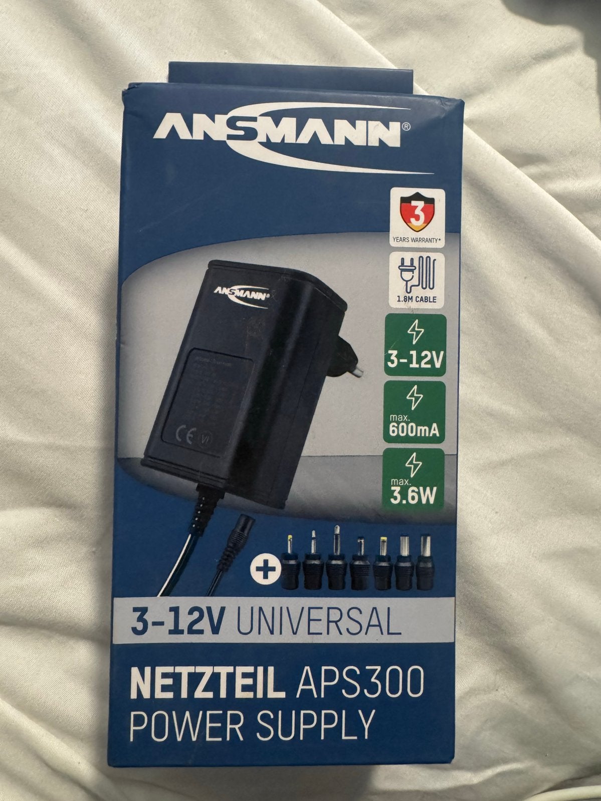 ANSMANN APS 300 Universele Adapter 3-12V – 7 Stekkers, Ophalen of Verzenden, Nieuw