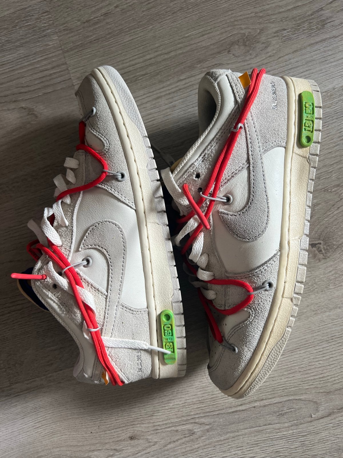 Nike Dunk Low Off-White Lot 13/50 Sneakers, Ophalen of Verzenden, Gedragen, Wit, Sneakers of Gympen