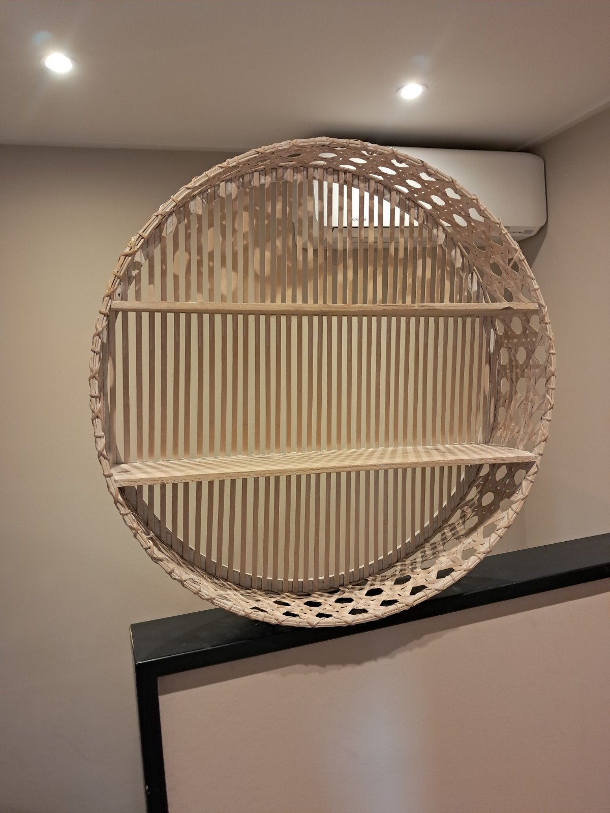 Retro Rotan Wandrek - Zo goed als nieuw, Huis en Inrichting, Woonaccessoires | Wandplanken en Boekenplanken, Ophalen of Verzenden