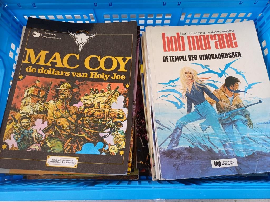 80+ stripboeken: Mac Coy, Bob Morane, Bruno Brazil etc.., Boeken, Stripboeken, Meerdere stripboeken, Ophalen, Gelezen, Hermann, Greg, Henri Vernes, William Vance