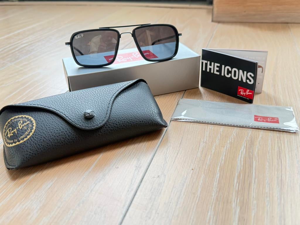 Exclusieve Ray-Ban RB4105 Wayfarer Polarized, Zonnebril, Zwart, Nieuw, Ophalen of Verzenden