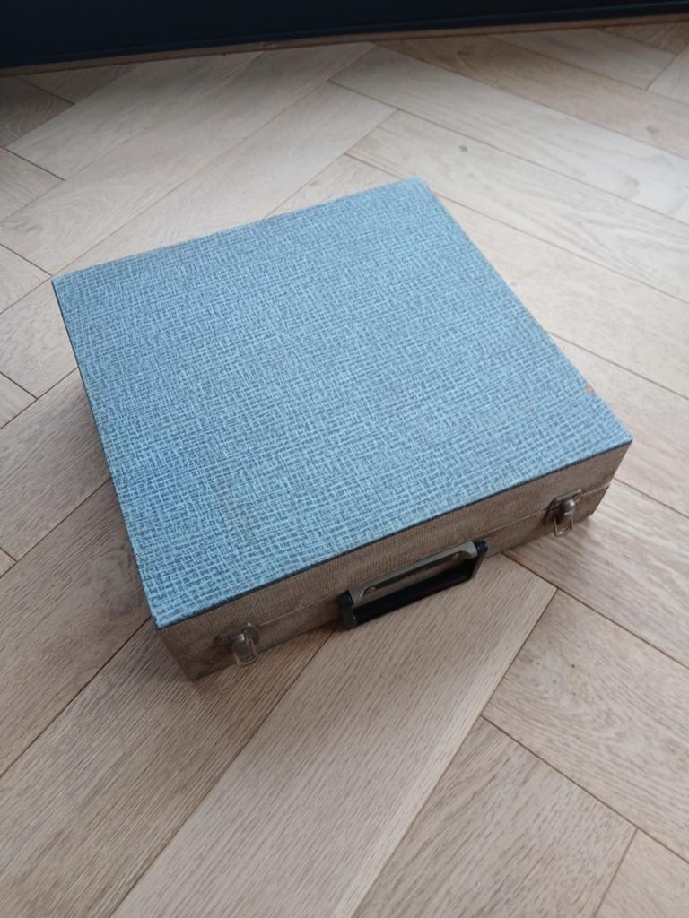 Vintage Bevo LP platenspeler Koffer - Platen Opbergkoffer, Ophalen, Gebruikt, Overige merken