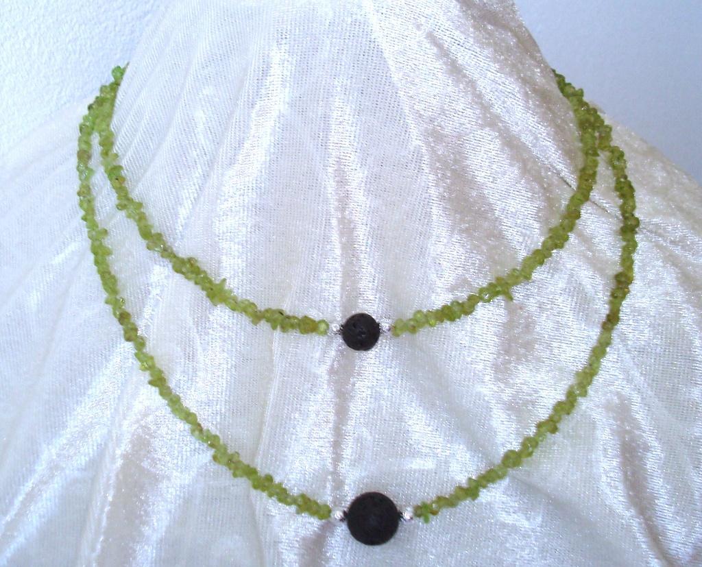 Dubbele ketting van peridot en lava, Info.adorabeads@gmail.com, Want 18 Hoogvliet, Adorabeads, Verzenden