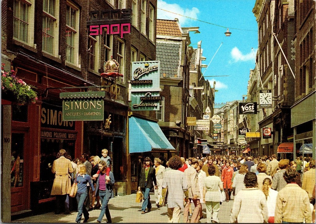 Kalverstraat - 12 oude ansichtkaarten, Ophalen of Verzenden, 1960 tot 1980, Ongelopen, Noord-Holland