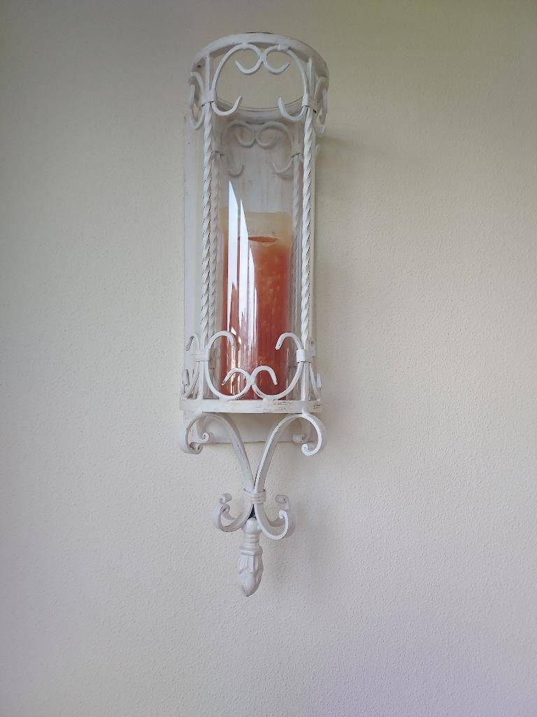 Wand kaarsenhouder, Ophalen, Overige materialen, Gebruikt, Wit