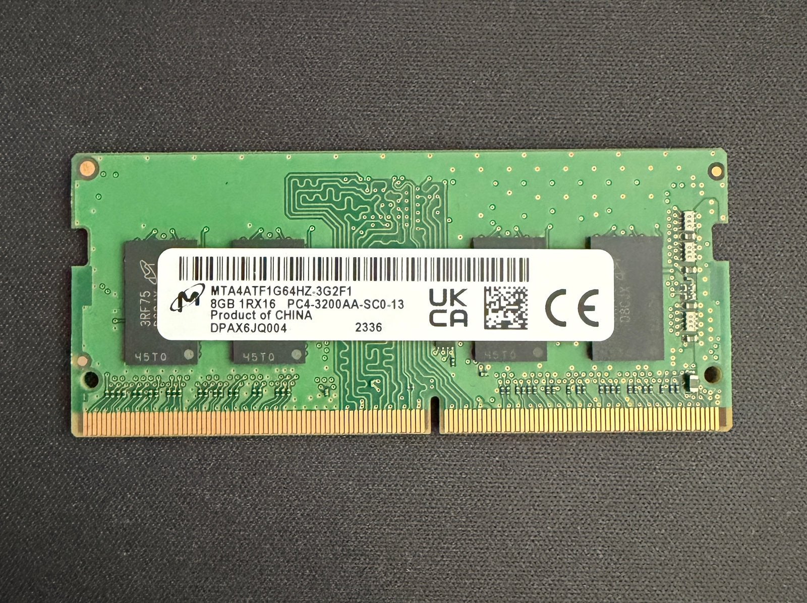 Micron 8GB DDR4 RAM (3200 MHz), Computers en Software, RAM geheugen, DDR4, 8 GB, Ophalen of Verzenden, Zo goed als nieuw