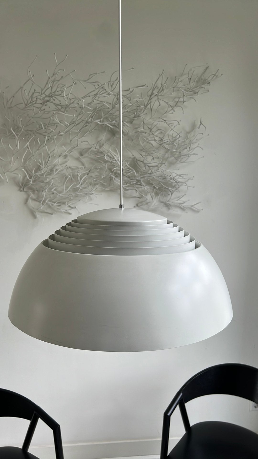 Witte Arne Jacobsen lamp origineel, Ophalen, Gebruikt, Metaal, Vintage