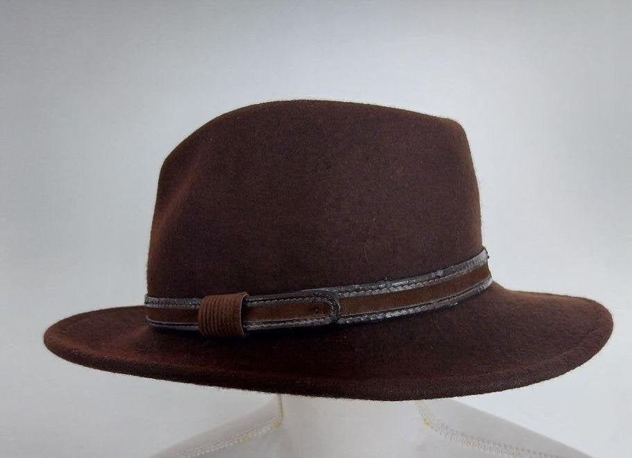 Luxe Bruine Vilten Herenhoed  Maat 58 Wolvii100% waterproef, Kleding | Heren, Ophalen of Verzenden, Zo goed als nieuw, 58 of 59 cm (L, 7¼ of ⅜ inch)