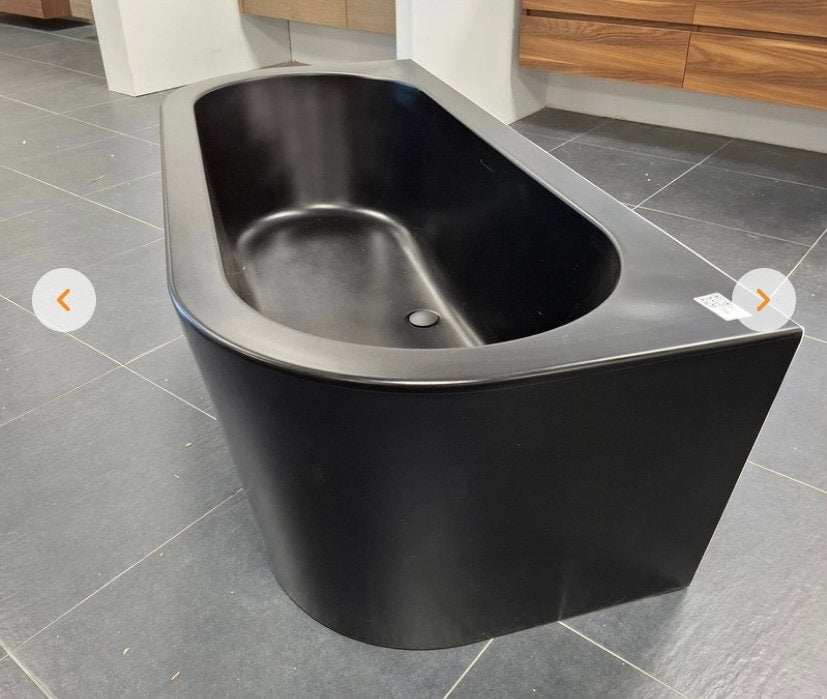 Xenz charly Half vrijstaand hoekbad 18080 Ebony mat zwart, Huis en Inrichting, Ophalen, Nieuw