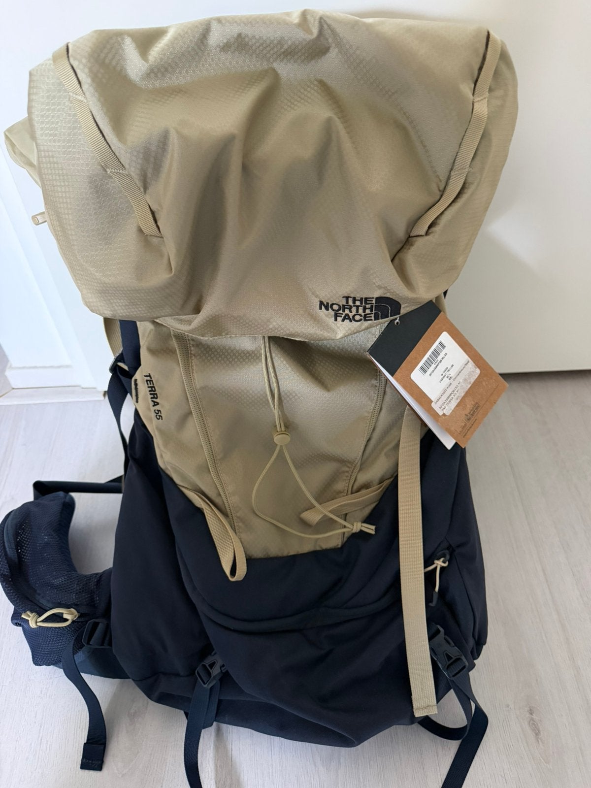 The North Face tas – 55 liter – donkerblauw/beige – nieuw, Ophalen of Verzenden, Zo goed als nieuw, Overige merken