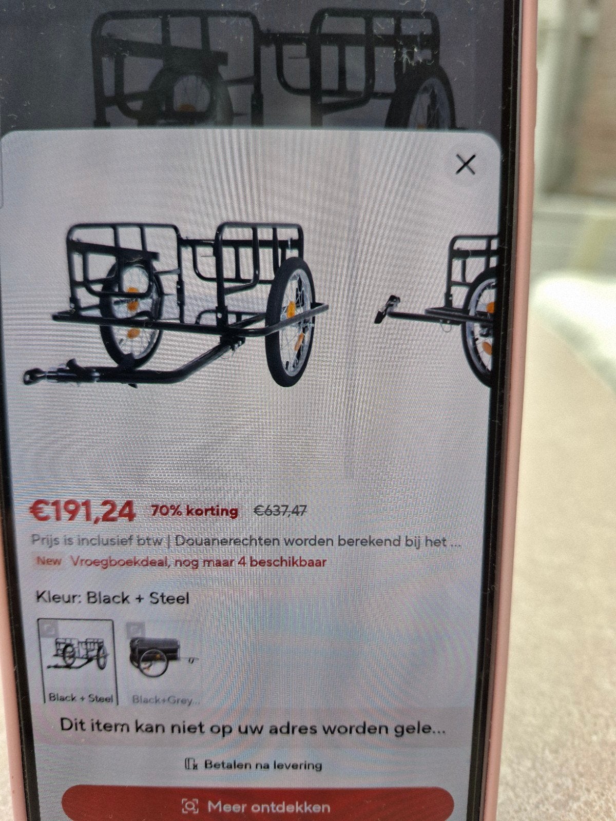 Nieuwe fietskar zwart 100 kg., Ophalen of Verzenden, Nieuw, 100 cm of meer, Overige merken