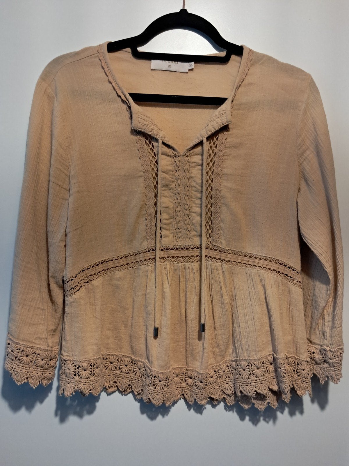 Mooie Cream katoenen tuniek maat 36, Kleding | Dames, Beige, Cream, Ophalen of Verzenden, Zo goed als nieuw