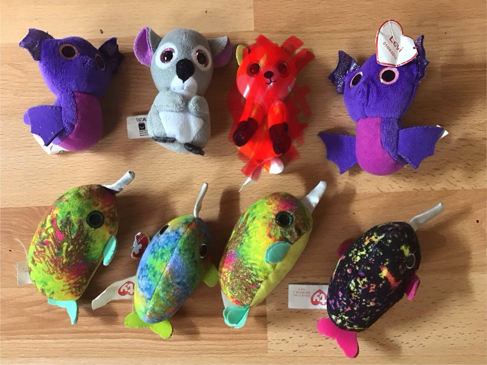 7 Ty beanie boo knuffels 10 cm, Overige typen, Ophalen of Verzenden, Zo goed als nieuw, Klein (minder dan 20 cm)