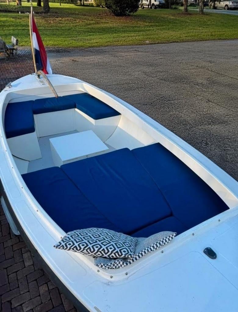 Elektrische sloep, 8 uur varen, 1kW motor INC TRAILER+ZEIL, Ophalen, Gebruikt, Binnenboordmotor, Polyester