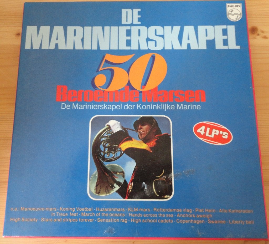 De Mariniers Kapel - 50 marsen (4-LP's, Gebruikt, Ophalen of Verzenden, Levenslied of Smartlap, 12 inch
