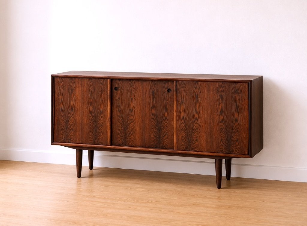 Vintage palissander dressoir van Gunni Omann voor ACO Mobler, Met plank(en), Gebruikt, 100 tot 150 cm, Ophalen of Verzenden