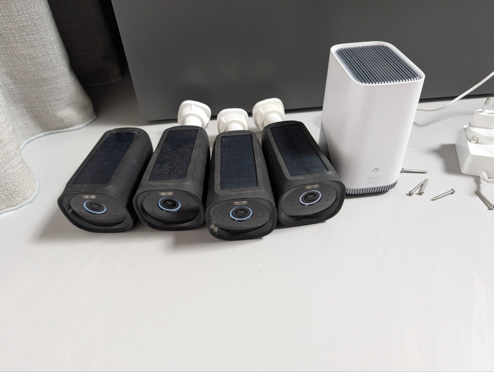 EufyCam 3 Set: 4 camera's, 4 skins en HomeBase 3, Audio, Tv en Foto, Videobewaking, Ophalen of Verzenden, Zo goed als nieuw, Buitencamera