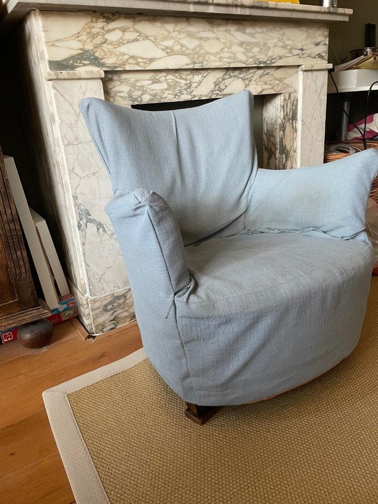 Brei stoeltje,  kleine fauteuil, Ophalen, Gebruikt, Minder dan 75 cm, Oud