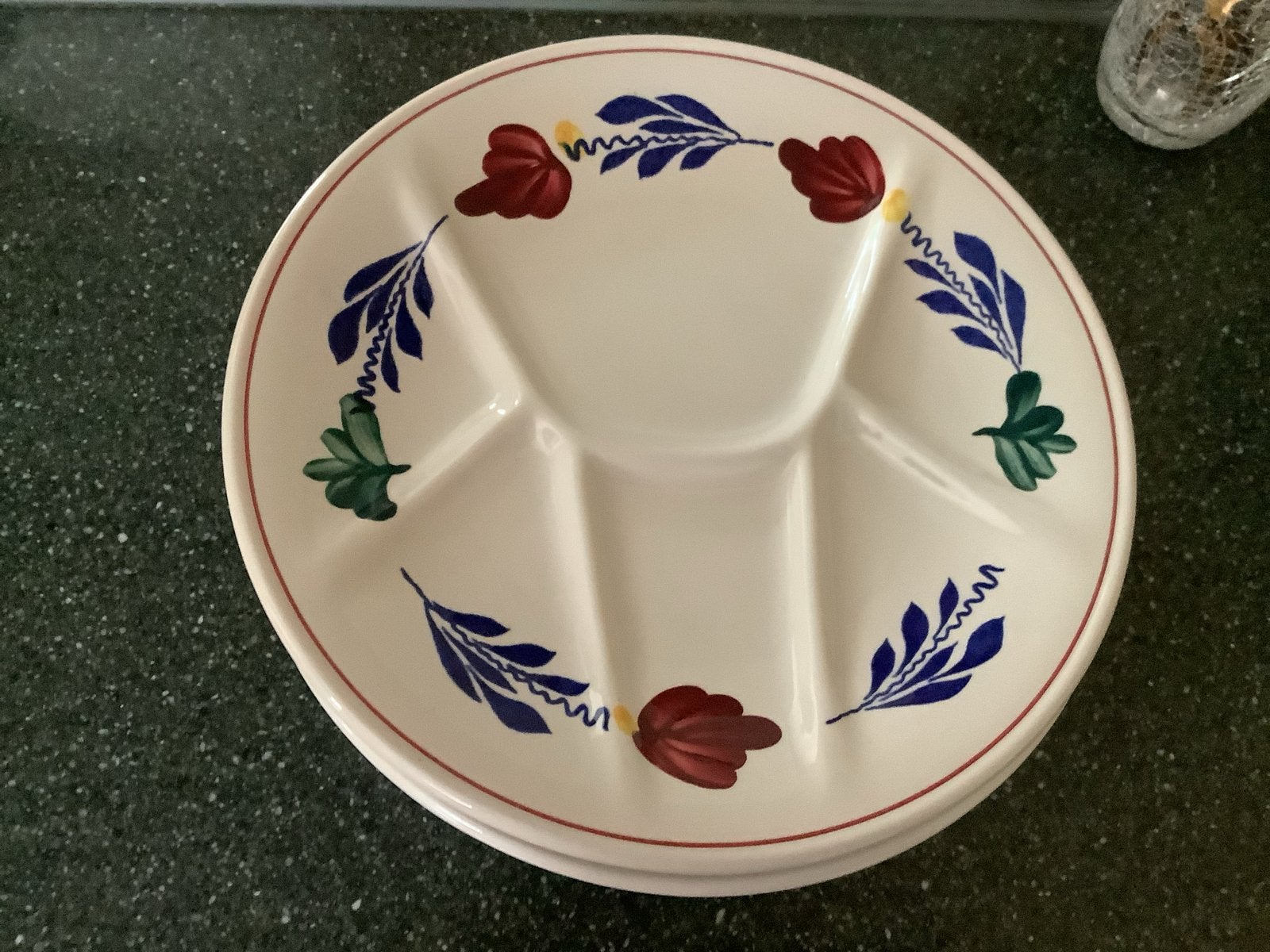 Boerenbont Fondue Borden - 4 stuks, Ophalen, Gebruikt, Keramiek, Landelijk/Boerenbont