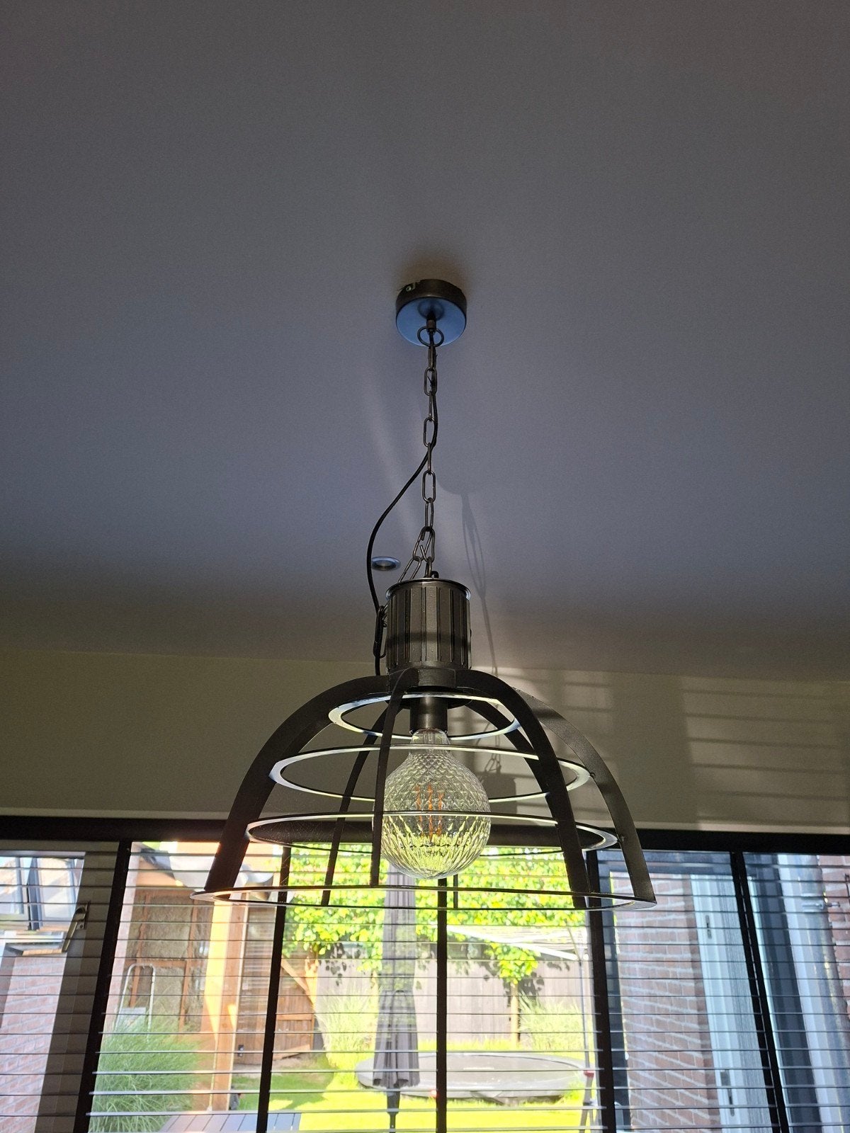 Industriële hanglamp met verstelbare ketting, Ophalen, Gebruikt, Metaal, Industrieel