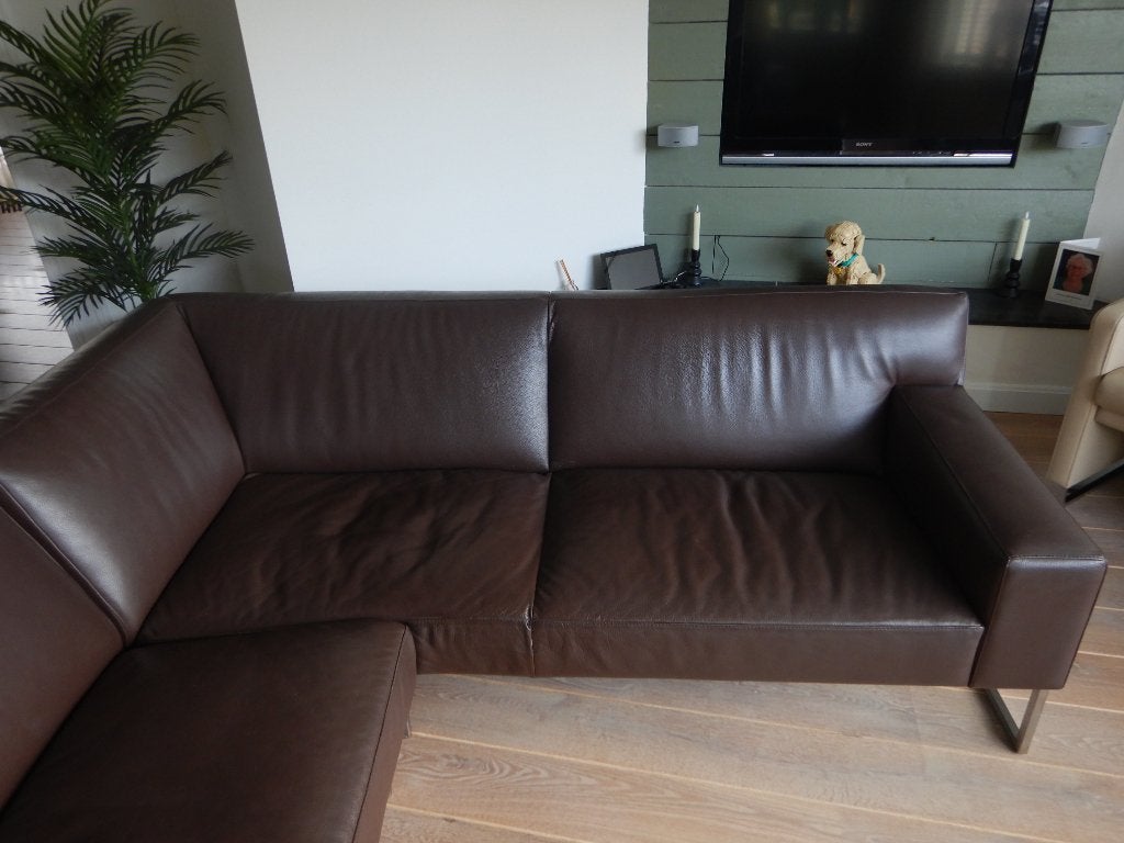 Foto 6 van Prachtige Leolux Entrada hoekbank met hocker – Wapiti leer