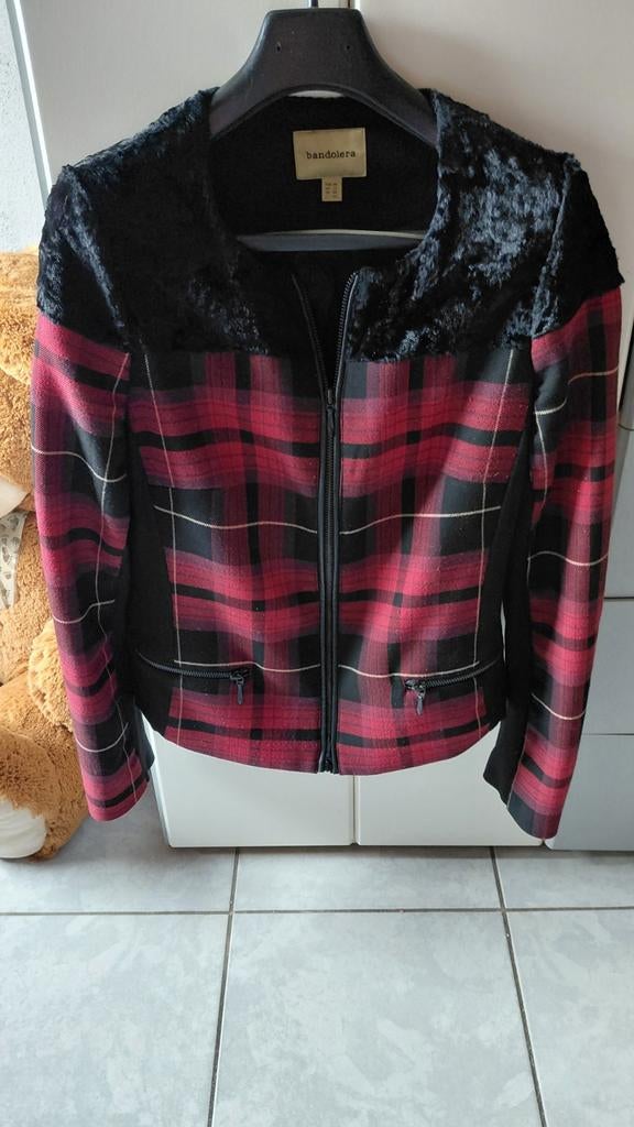 Bandolera jasje met ritsen mt 38, Ophalen of Verzenden, Zo goed als nieuw, Maat 38/40 (M), Zwart