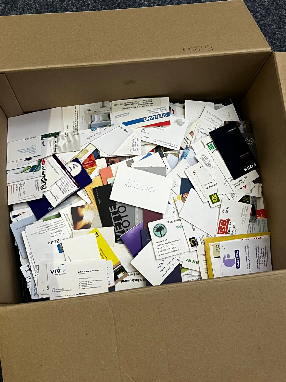 5200 Nederlandse visitekaartjes, Verzamelen, Geboortekaartjes en Visitekaartjes, Ophalen of Verzenden, Visitekaartje