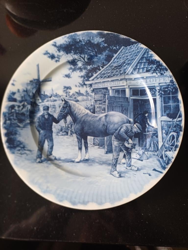 Delfts Blauw Wandbord - De Smidse - Handgeschilderd, Ophalen