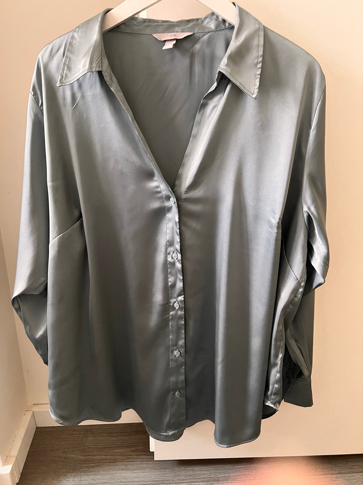 Satijnen blouse maat XXL, Ophalen of Verzenden, Zo goed als nieuw, Maat 46/48 (XL) of groter, Groen