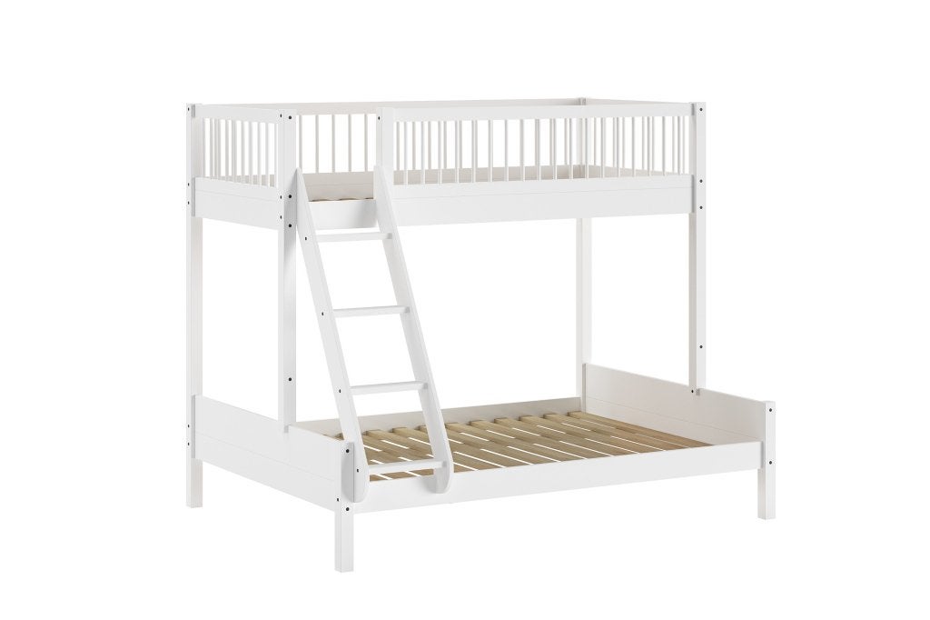 Forrest Beech 3-persoons stapelbed - 90x200 / 140x200 - Wit, Niet ingevuld, Niet ingevuld, Niet ingevuld