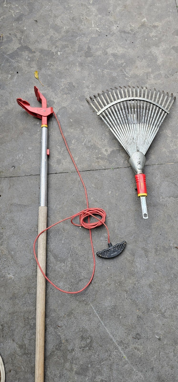 WOLF GARTEN SYTEEMSTEEL MET OPZET BLADHARK EN GRIJPER, Tuin en Terras, Ophalen, Gebruikt, Hark, Onbekend