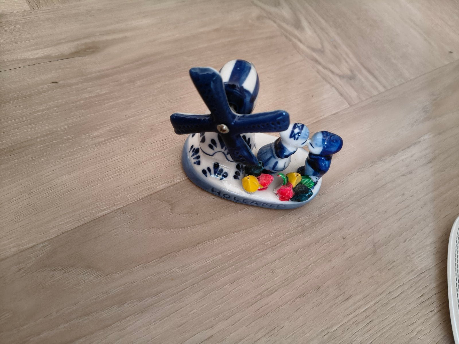 Delfts blauw windmolen beeldje - Holland souvenir, Huis en Inrichting, Blauw, Ophalen of Verzenden, Steen/keramiek, Klassiek