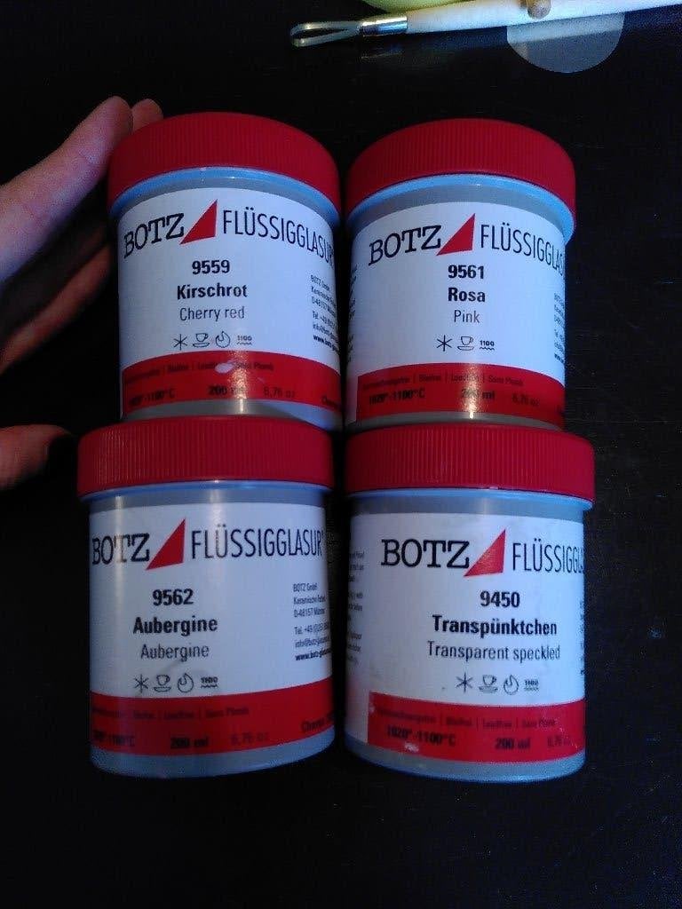 Botz Vloeibaar Glazuur - Diverse Kleuren (4 potten), Ophalen of Verzenden, Gebruikt